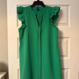 Emery Rose Green Ruffle Sleeve Dress